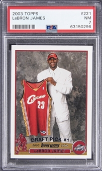 2003-04 Topps #221 LeBron James Rookie Card - PSA NM 7